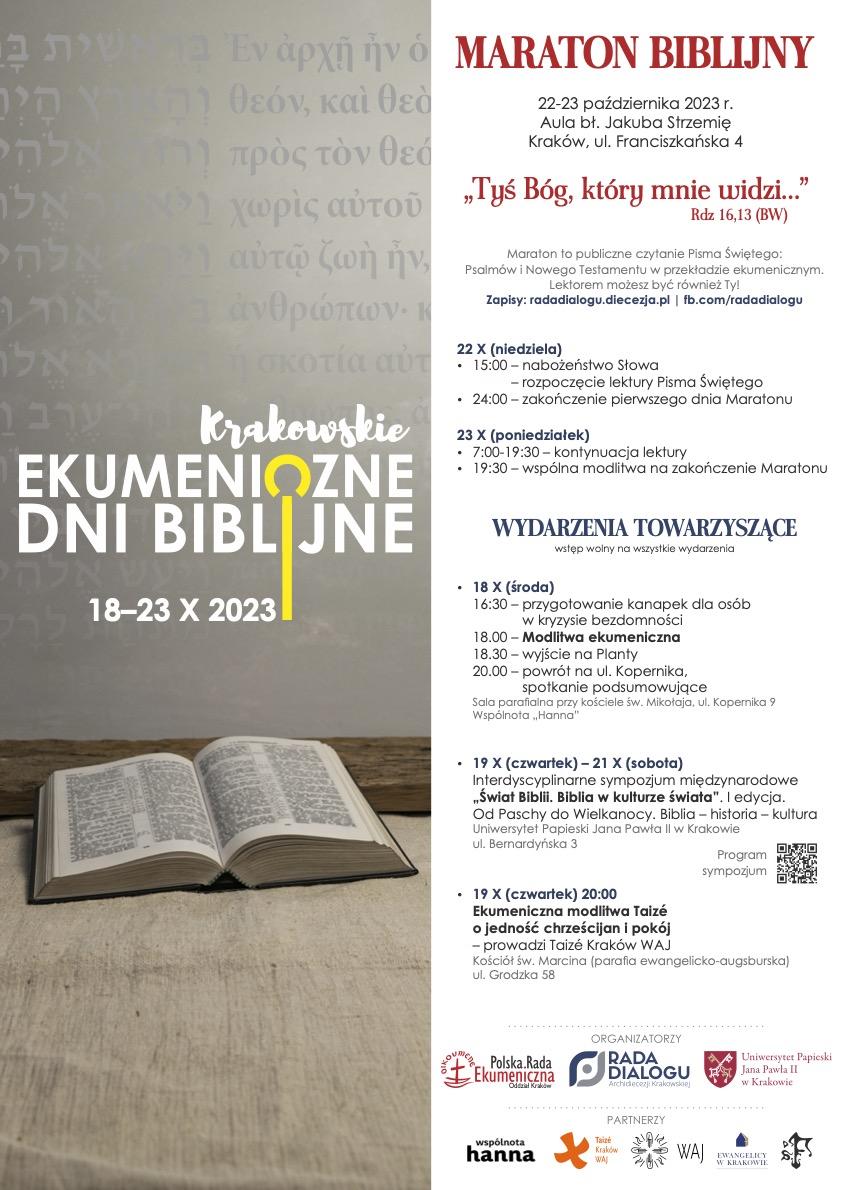 Krakowskie Ekumeniczne Dni Biblijne 2023 - plakat